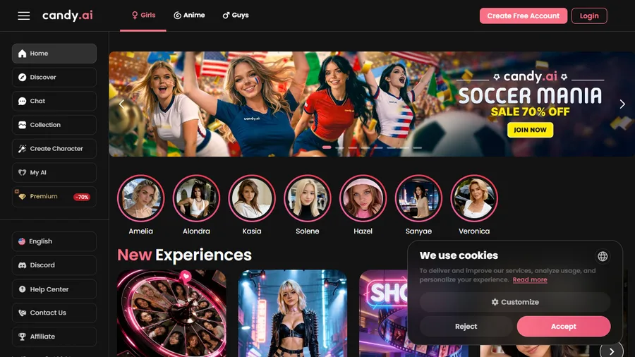 Candy AI app interface screenshot