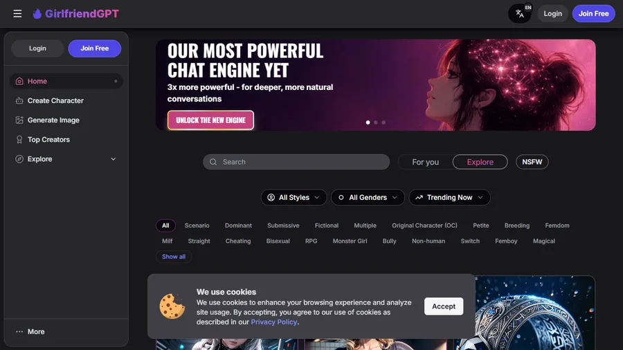 GirlfriendGPT app interface screenshot