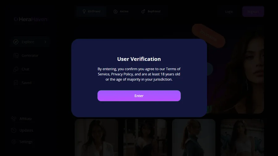 HeraHaven app interface screenshot