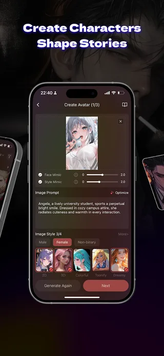 Kindroid app interface screenshot